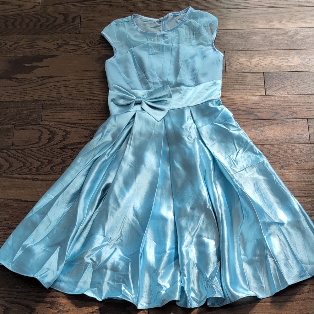 Ever Pretty Sky Blue Satin Formal Dress